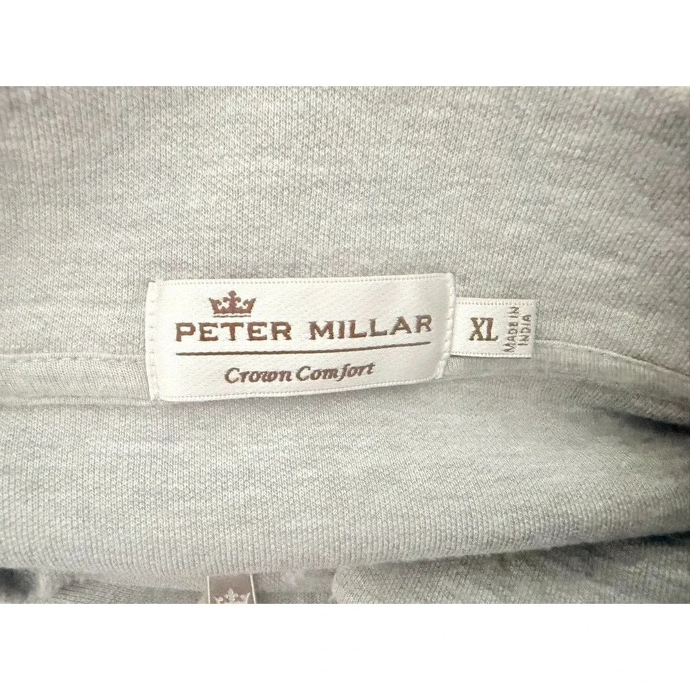 Peter Millar Pullover Mens XL Gray Perth Performance 1/4 Zip Crown Sport Golf